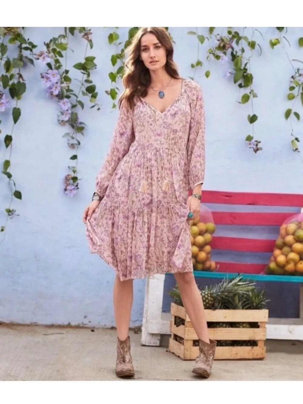 Sundance Pink Floral Serenity Dream Prairie Dress medium - Picture 2 of 11